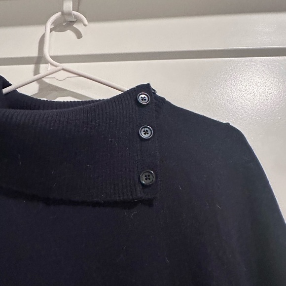 Talbots Blue Novelty Cowlneck Christmas Wool Blend Sweater Size Medium Petite - Picture 8 of 8